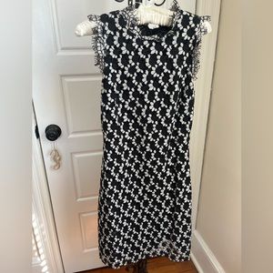 Tommy Hilfiger Sleeveless Floral Black and White Lace Mini Dress